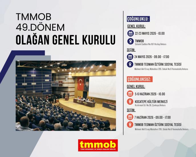TMMOB 49. OLAĞAN GENEL KURULU TOPLANIYOR